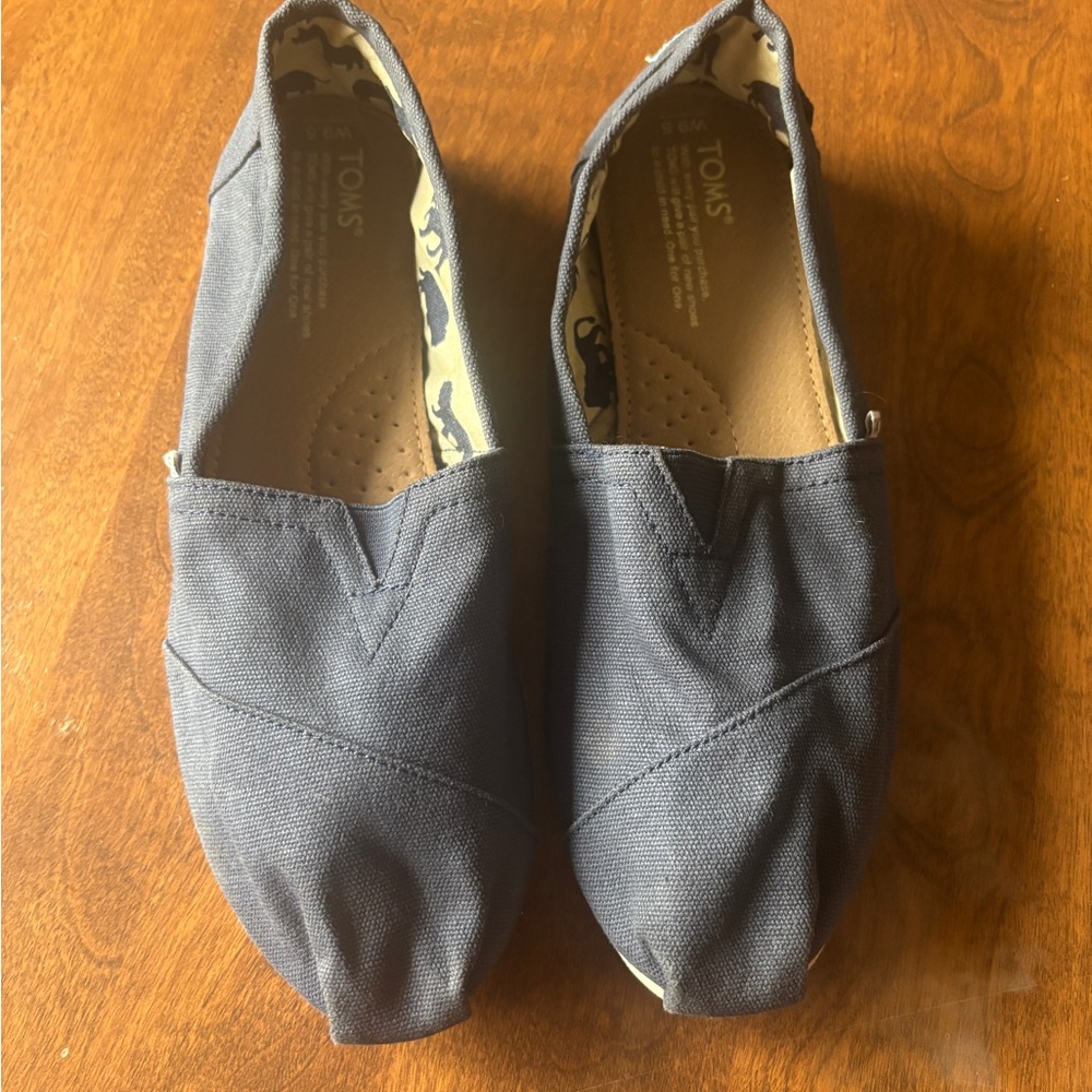TOMS Blue Canvas Slip-Ons